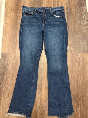 American Eagle Outfitters Women's Dark Blue Flared Jeans